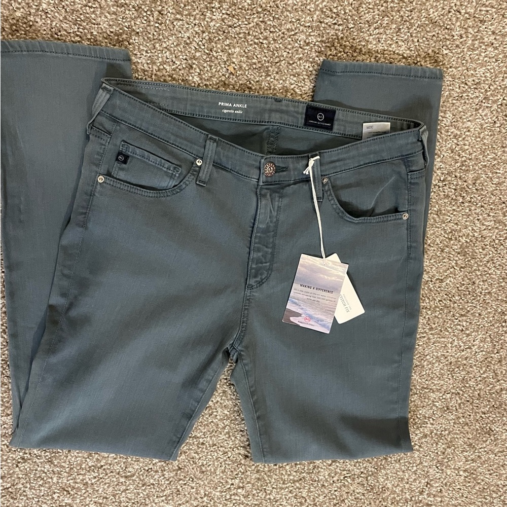 NWT AG Prima Ankle/Cigarette Ankle Blue Grey Jeans (Eco Friendly)